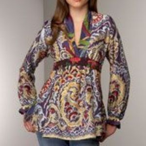 JOHNNY WAS silk tunic blouse size S